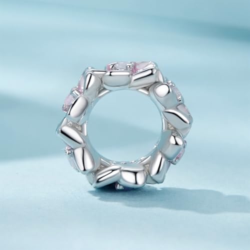 Dije de sakura rosa de plata que celebra la dulzura y los momentos inolvidables 3