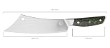 DELLINGER Sandvik Green Northern Sun BBQ Max – nóż kuchenny, uniwersalny i nóż do cięcia, szwedzka stal nierdzewna Sanvik i ergonomiczny uchwyt, ostrze 210 mm