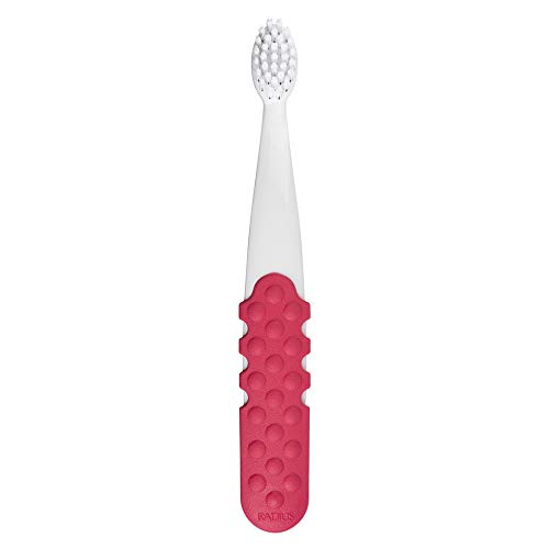 RADIUS Totz Plus Toothbrush for Kids, White and Coral (Pack of 2) - BPA Free, ADA Accepted, for Ages 3 and Older