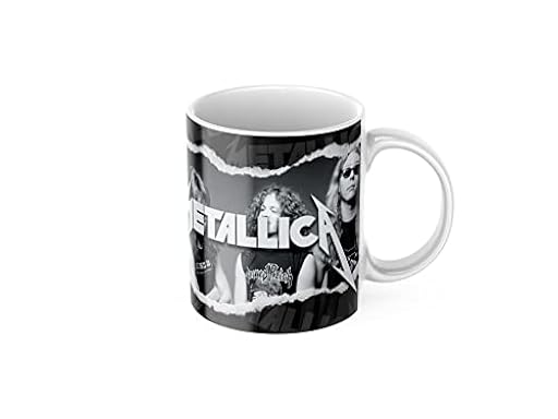 newseny Taza para ROCKEROS y fans de la banda de rock METALLICA | Cerámica 350ml (Regalo Heavy Metal) (Metallica Rock 01) | Ya disponible en tu tienda friki favorita! En mundofriki.es!