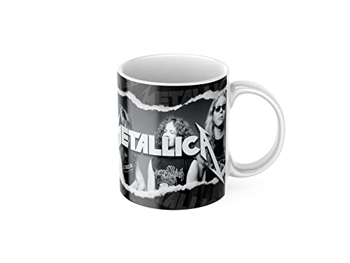 newseny Taza para ROCKEROS y fans de la banda de rock METALLICA | Cerámica 350ml (Regalo Heavy Metal) (Metallica Rock 01)