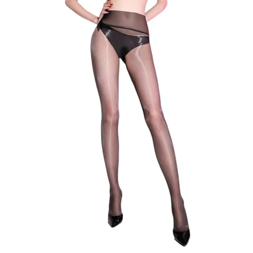 HTRUIYATY Collant Brillant Huileux 3 Deniers Sheer Huileux Collants Taille Haute Sans Coutures