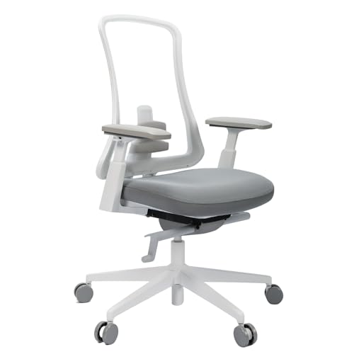 ProtoArc Ergonomic Office Chair - Flexer Pro Mesh Desk Chair with Lumbar Support for Women, Slide Seat & 4D Armrests, Tilt Lock | Stylish & Comfortable for Home Office, Computer Work - White