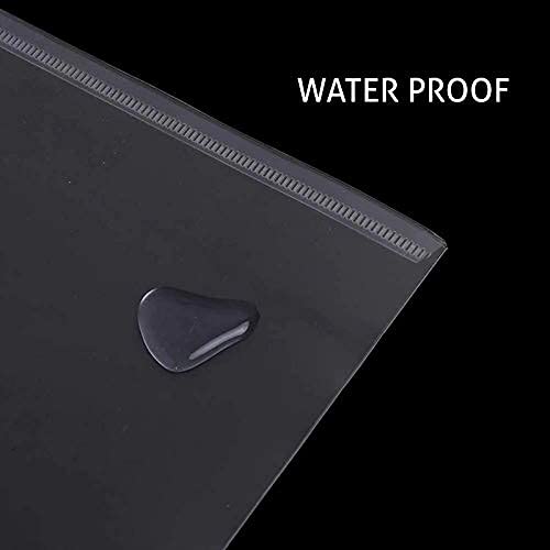 Image of A4 Legal Side Opening Document File Bag,Transparent Envelope Holder Storage Case, Snap Button Organizer, My Clear Plastic Container (10)