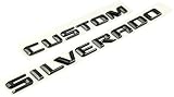 2pcs Replacement for 2019-2023 Silverado Custom Rear Tailaget Letter Emblem Badge 3D Decal Nameplate (Gloss Black)