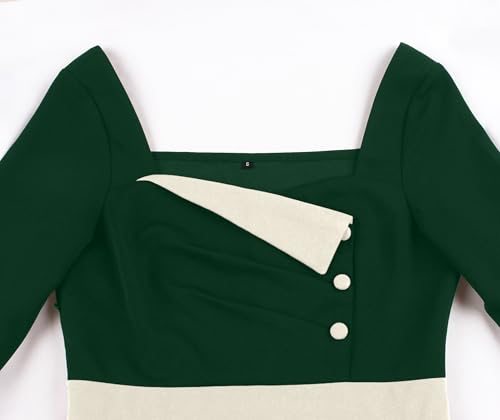 Wellwits Women's Half Sleeves Square Neck Short Vintage Party Dress3