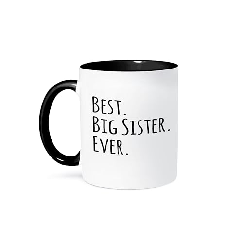 3dRose Best Big Sister Ever Mug, 11 oz, Black