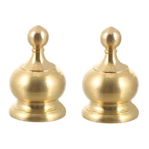 Image of DOITOOL 2pcs -Shaped Replacement Lamp Finial Knob for Lighting Decor Chic Design for Table and Floor Lamps Smooth Polished Artistic Atmosphere