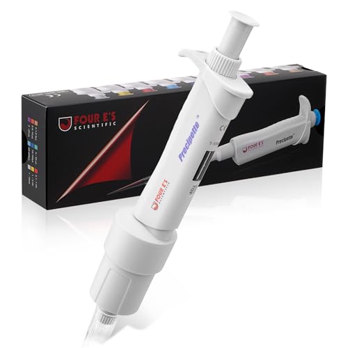 Image of 4E's USA Lab 1-10mL Pipette: Single-Channel Adjustable Micropipette with Color-Coded Top (Grey), 4 Digit Display, Universal Tip Cone, High Accuracy, ISO 8655 Calibrated & Lower Portion Autoclavable