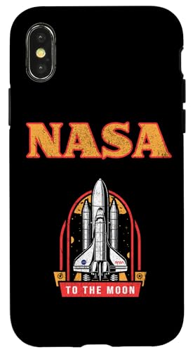 Installazione facile NASA To The Moon Space Shuttle Retro Vintage Custodia per iPhone X/XS