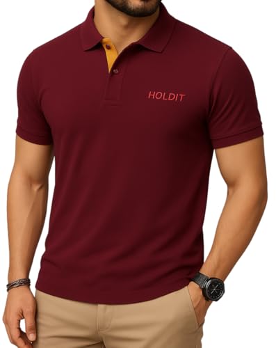 Image of TAZO Mens Cotton Polo Neck Half Sleeve Solid Regular Fit Casual Tshirt