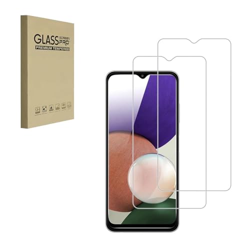 Diseñado para Samsung Galaxy A22 5G (no para A22 4G) Protector de pantalla Vidrio templado, estuche amigable Anti arañazos Libre de burbujas Fácil instalación Ultra resistente