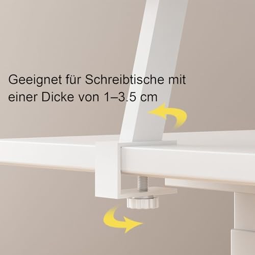 EZAYMSNY Klemmbares Schreibtisch Organizer Regal 60x20cm, Tischverlängerung Adjustable Desk Shelf Clamp Ohne Bohren Aufbewahrungsregal für Büro, Homeoffice & Schule