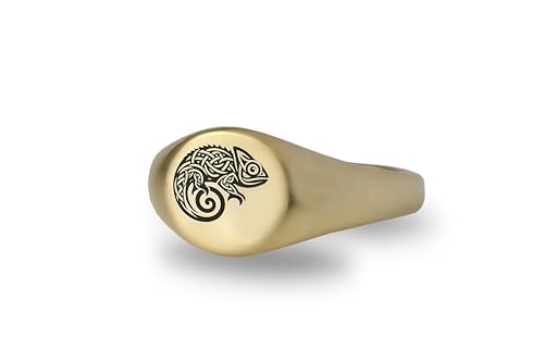 Bague Caméléon en Or 14k : un bijou chevalière d'exception fabriqué avec une précision artisanale