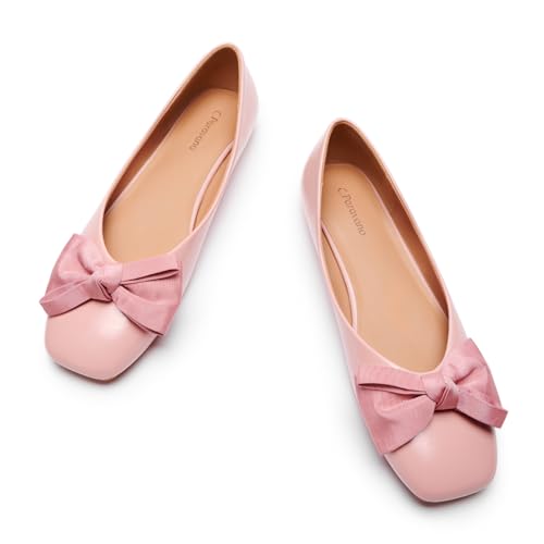 Image of C.Paravano Flats for Women | Ballet Flats | Square Toe | Dressy Casual Shoe