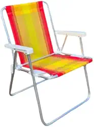 4 Cadeira de Praia Alta Alumínio Dobrável e Reforçada(1,Amarelo)