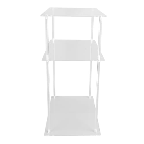 Design minimaliste pour cette table d'appoint acrylique à 3 niveaux