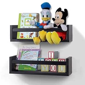 Image of WooDinto Wall Shelves for Living Room, Bedroom|Wall Mounted ShelfWall Hanging Storage Unit|Wall Organiser Shelf (Floating Set of 3-White-24 Inch) (Black, Floating Set of 2 - Black- 18 Inch)