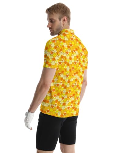 Image of Men's Funny Golf Shirts Hawaiian Polo Shirts 80S Flashes Polo Shirts Funny Hawaiian Beach Summer Golf Polo Shirts