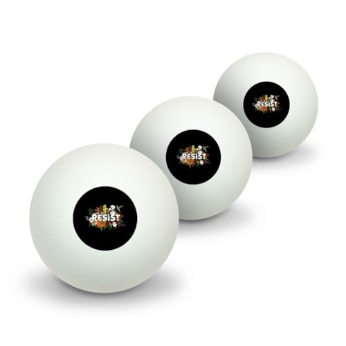 GRAPHICS & MORE Feminist Resist Flowers Novelty Table Tennis Ping Pong Ball 3 Pack