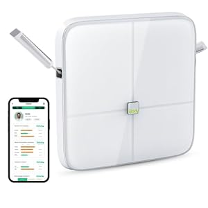 Body Composition Smart Scales, Professional Body Weight Scale with High Accuracy, Digital Bathroom Scale with Large Display for BMI Heart Health 40+ Body Composition Analyzer（White)