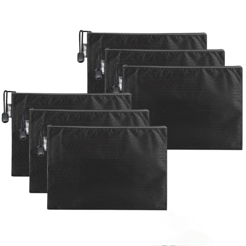 QincLing 10 Pieces A5 Plastic Wallets Folders, Document Zipper Bags A5 Zipper Bags Clear Pencil