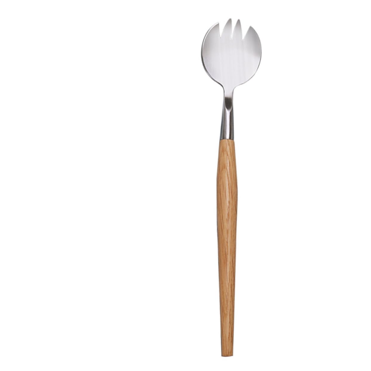 Cabilock Stainless Steel Fork with Wooden Handle Multifunctional Tableware for Home and Restaurant Use Ergonomic Design for Comfortable Handling and Food Serving Fork