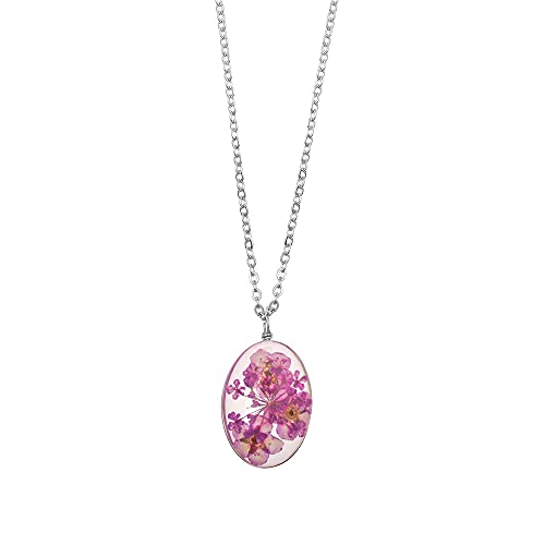 Listado de Collares Morados - los más vendidos. 48 Collar Con Flores Encapsuladas en Cristal (Morado)