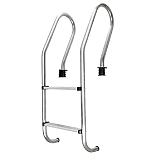 Escalera para piscina de acero inoxidable con 3 peldaños antideslizantes miniatura 1