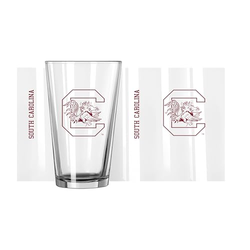 Image of Logo Brands NCAA 16 oz Pint Glass - Durable Glass With Bold Team Color- Chip-Resistant Rim Drinkware For Fans, Tailgates, Home Bars & Everyday Use