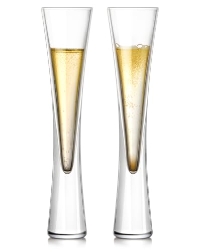 NUTRIUPS Copas de champán de 145 ml, 2 copas de champán de cristal sopladas a mano, para bodas, inauguración de la casa, tostadas, fiestas o cualquier ocasión