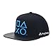Sony PlayStation Baseball Cap, Shapes Logo Snapback Skater Baseball Hat with Flat Brim, Black, One Size