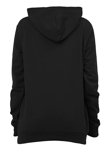 Image of LEOTUDE Women's Loose Fit Drop Shoulder Hooded Neck Loopknit Sweatshirt (Color Maroon)