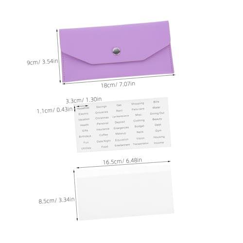 Operitacx 8-Piece PU Cash Envelope Wallet Set for Budgeting Reusable Money Organizer for Women Waterproof Cash Holder with Zipper and Bills2