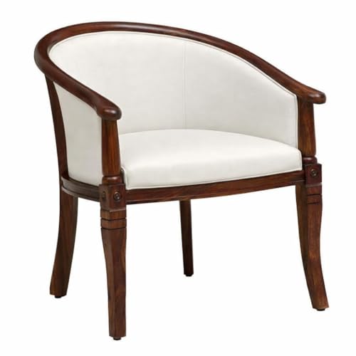 Image of Solid Wood Arm Chair for Living Room Honey Oak Finish Wooden Armchairs Home Decor Furniture New (Walnut Colour)