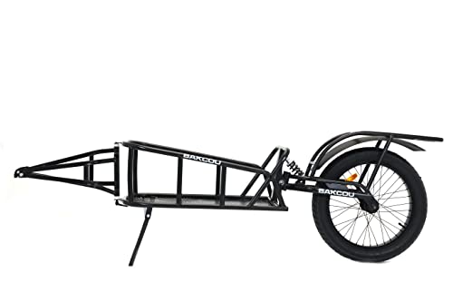 Bakcou Single Wheel Ebike Cargo Trailer - Tow Behind Trailers For Electric Bicycles - Heavy-Duty Cargo Storage Utility Cart With Canvas Liner, Large All-Terrain Tires, And Kickstand (Black) #TOP2