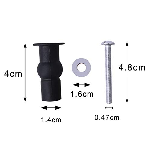 nuoshen 6 Pack Toilet Seat Screws, Hinges, Rubber Top Nuts, Fixings, Blind Hole Fittings