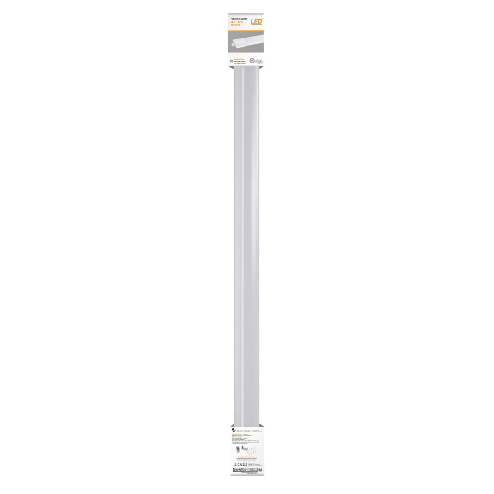 Réglette design led intégrée étanche Ip65 60Cm 20W 1800Lm