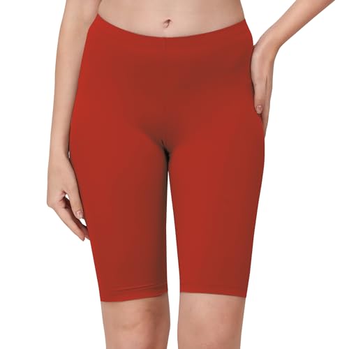Image of SOIE Women's Mid Rise Soft Polyamide Spandex Knee Length Cycling Shorts