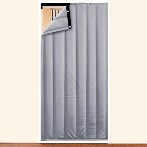 moismk Cortina de Puerta Aislante Térmica, Cortina Térmica, Espesar Invierno Cortina De Puerta, Aislamiento Protección contra el Frío para Dormitorio, Cocina(Gray,150x220cm)