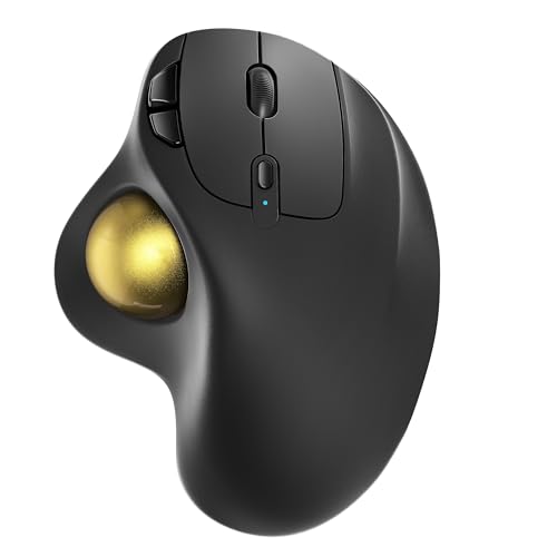 Image of Nulea M501 Wireless Trackball Mouse, Rechargeable Ergonomic, Easy Thumb Control, Precise & Smooth Tracking, 3 Device Connection (Bluetooth or USB Receiver), Compatible for PC, Laptop, Mac, Windows.