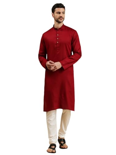 Image of Rajubhai Hargovindas Men Pure Cotton Solid Long Kurta