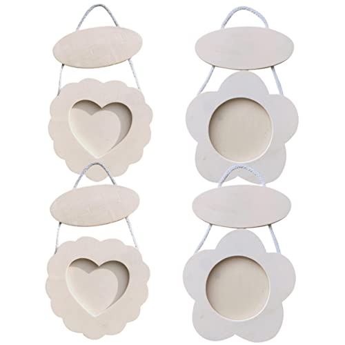 ERINGOGO Wooden Painting Frames 4pcs DIY Clay Picture Frame Molds Boys and Set for Watercolor Sticker Art and