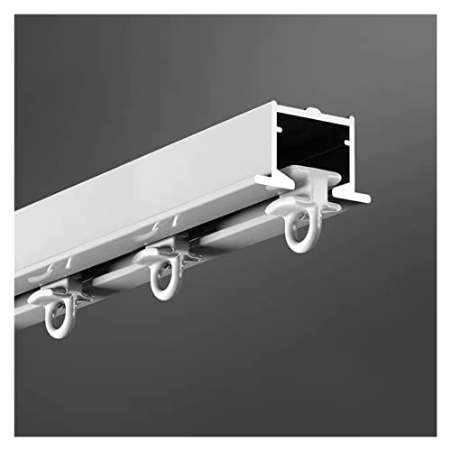 Riel deslizante de aluminio para montaje en techo, barra de división empotrada de metal comercial, color blanco, 8,5 m