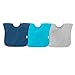 green sprouts Pull-Over Stay-Dry Toddler Bib (3-Pack), Blue Set, 9-18 Months