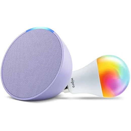Amazon Echo Pop Purple Smart Home Speaker Combo with Wipro