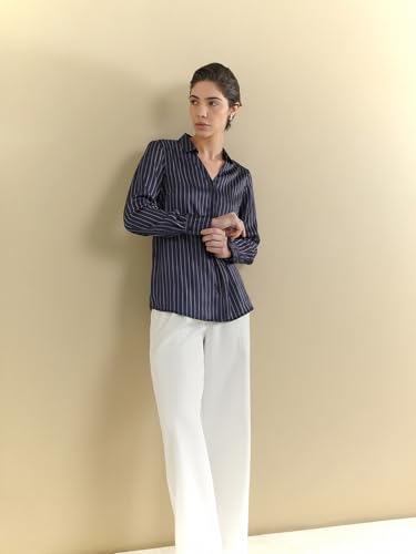 Image of FableStreet Women Shirts | Comfort Fit Spread Collar | Premium Satin Fabric for Formal, Business Casual