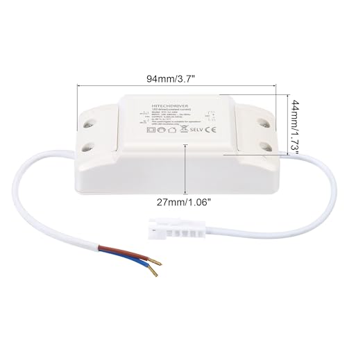 Image of PATIKIL 12-18W 240mA LED Driver, AC 100-240V Output 36-54V DC Male Connector Constant Current Rectifier Transformer External Power Supply Ceiling Lamp