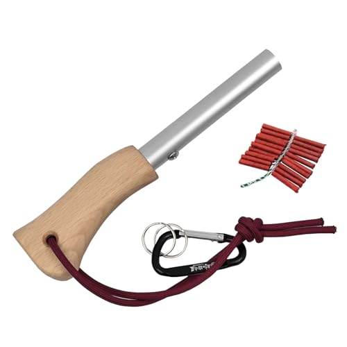 【燕三条製】村の鍛冶屋 爆竹用 熊おどし アルミ 木柄 カラビナ付(熊おどし 爆竹20本付)のサムネイル