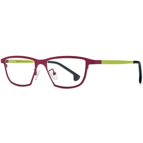 Image of FONEX Colorful Pure Titanium Glasses Frame Women Retro Round Eyeglasses